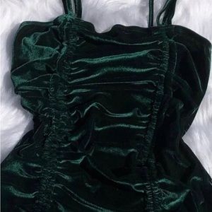 GREEN VELVET DRESS